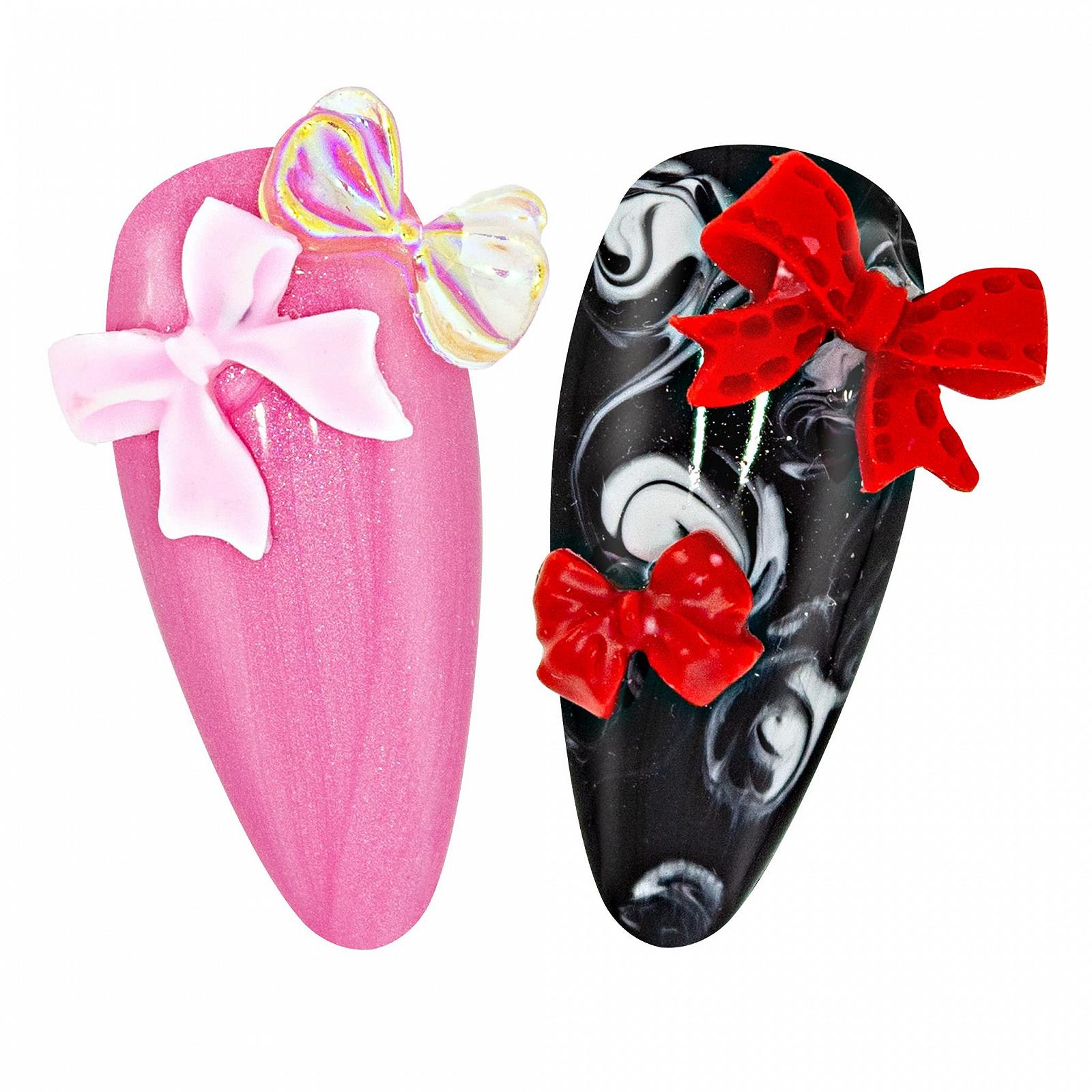 Накладные украшения для ногтей Бантики Mix S01 Очаровательный микс накладных украшений для ногтей в форме бантиков, Элегантный дизайн ногтей, фото №3