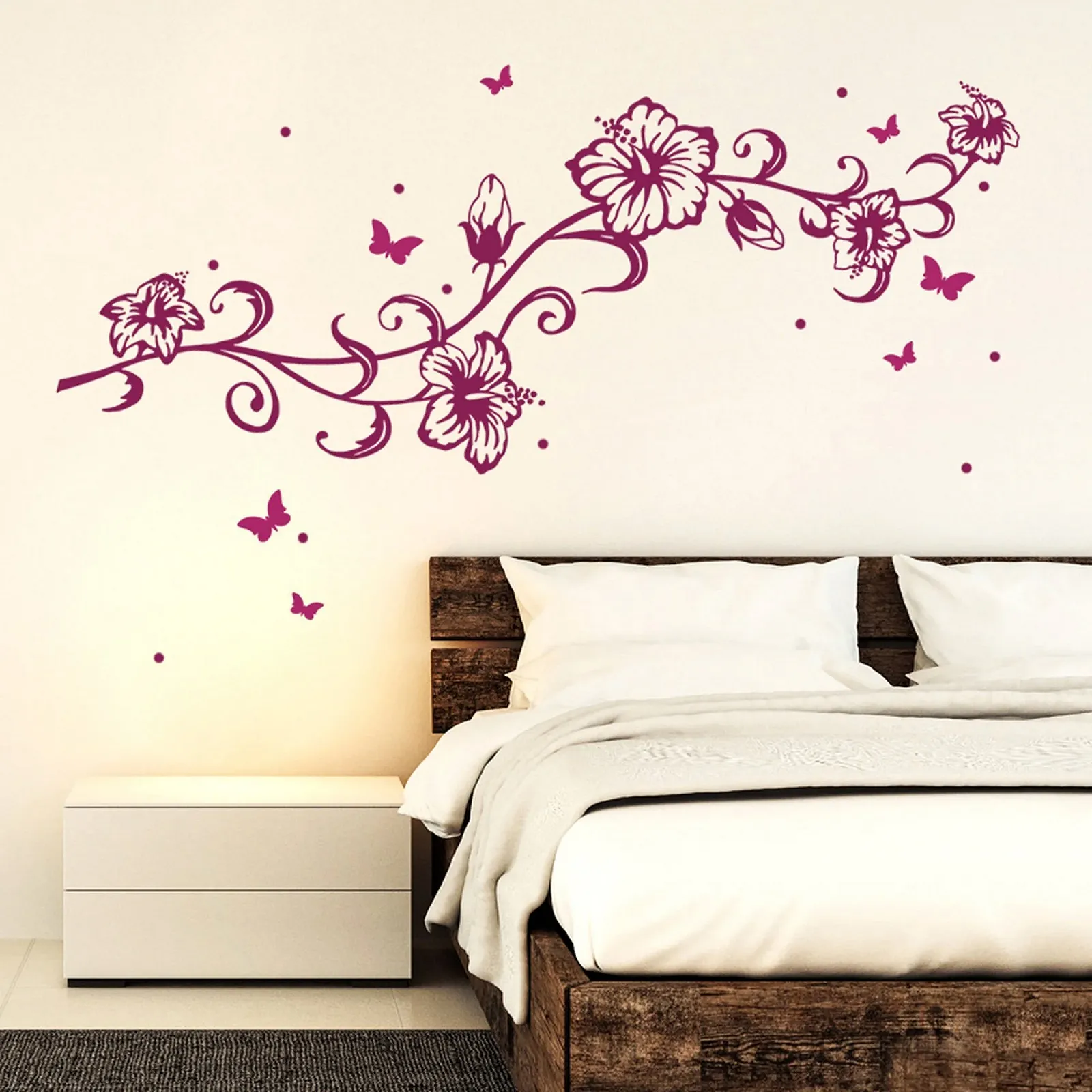 Наклейка на стіну Flower Vine Hibiscus Hawaiian M1804, фото №3 Наклейка на стіну Flower Vine Hibiscus Hawaiian M1804, фото №3