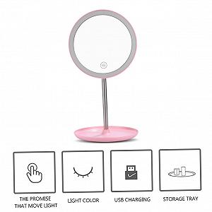 Зеркало Angoily LED с подсветкой интеллектуальная зарядка интеллектуальный дополнительный свет настольное многофункциональное косметическое зеркало студент настольное зеркало глянцевый synthetic.ua - Фото 1