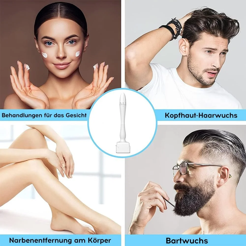 Дерма-штамп Регульований, 140 титанових мікроголок для волосся, бороди, обличчя та тіла, фото №2