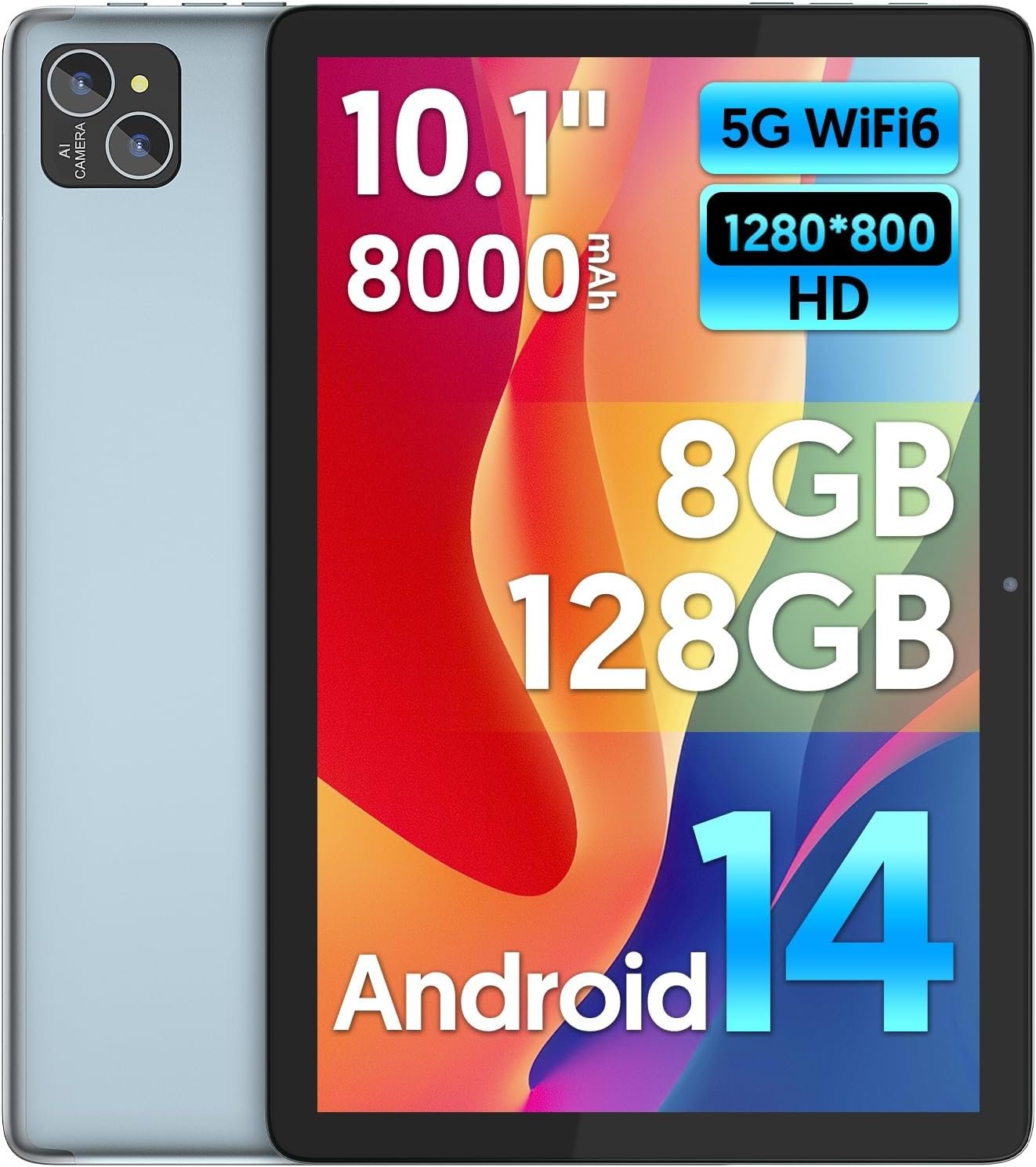 Планшет 10.1" BAKEN L10 4+4/128Gb 8 ядер Android 14 8000 mAh Серый, фото №1