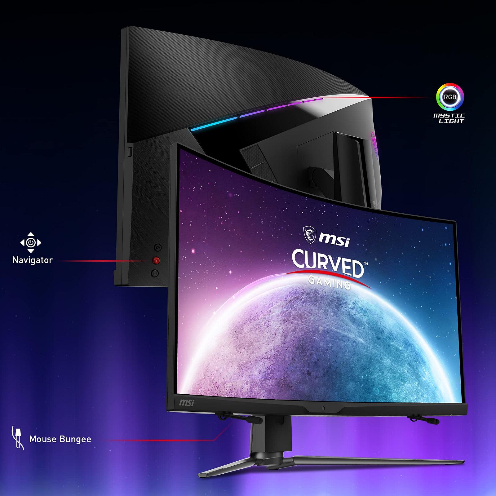 Монитор MSI MPG ARTYMIS 323CQRDE 32 дюйма 1000R изогнутый игровой 2560 x 1440 165 Гц 1мс AMD FreeSync Premium VA HDR 400 RGB Чёрный, фото №3