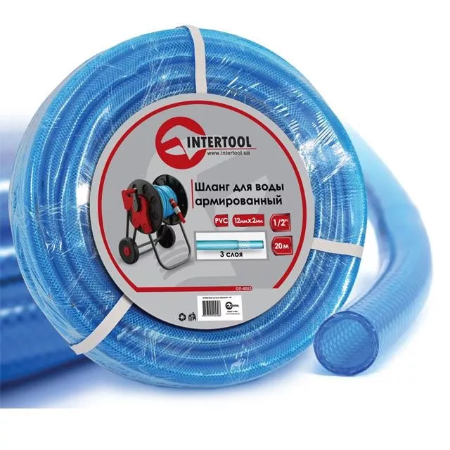 Шланг для воды 3-х слойный 1/2", 20м армированный PVC INTERTOOL GE-4053, фото №1