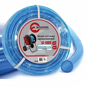 Шланг для воды 3-х слойный 1/2", 20м армированный PVC INTERTOOL GE-4053 - Фото 1