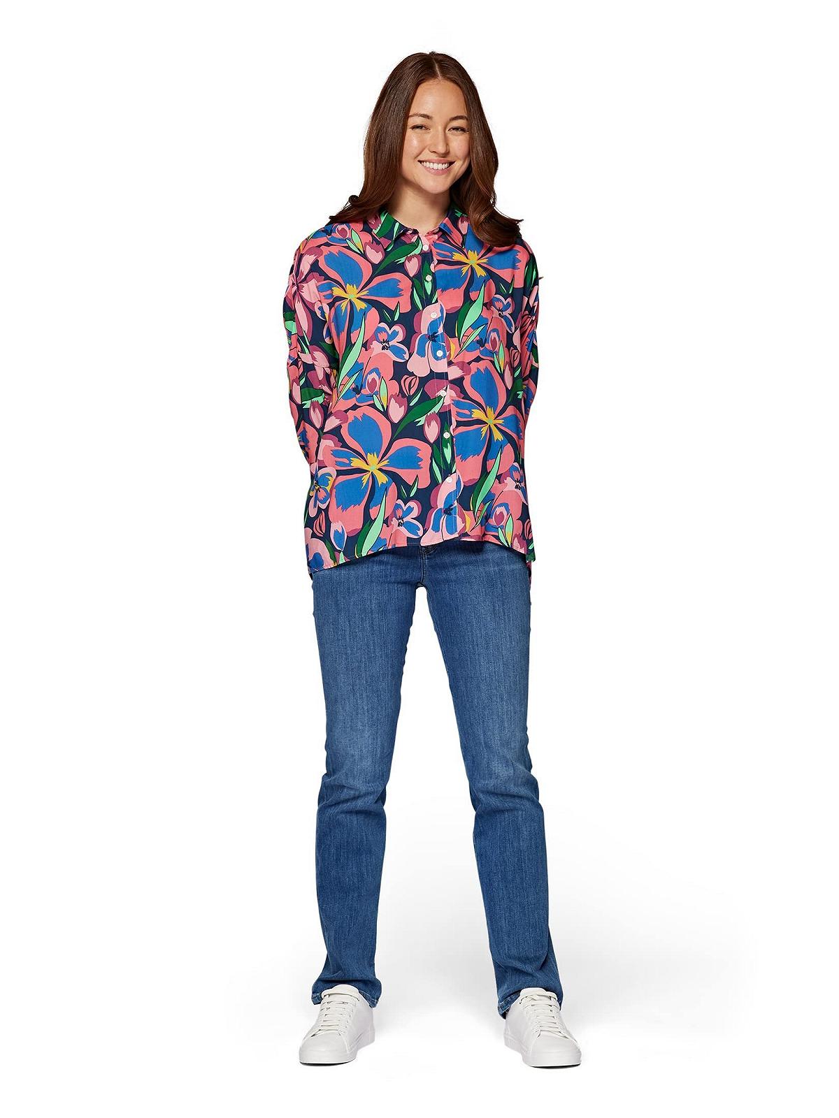 Сорочка з довгим рукавом Navy Big Flower Rose Violet Print, фото №6