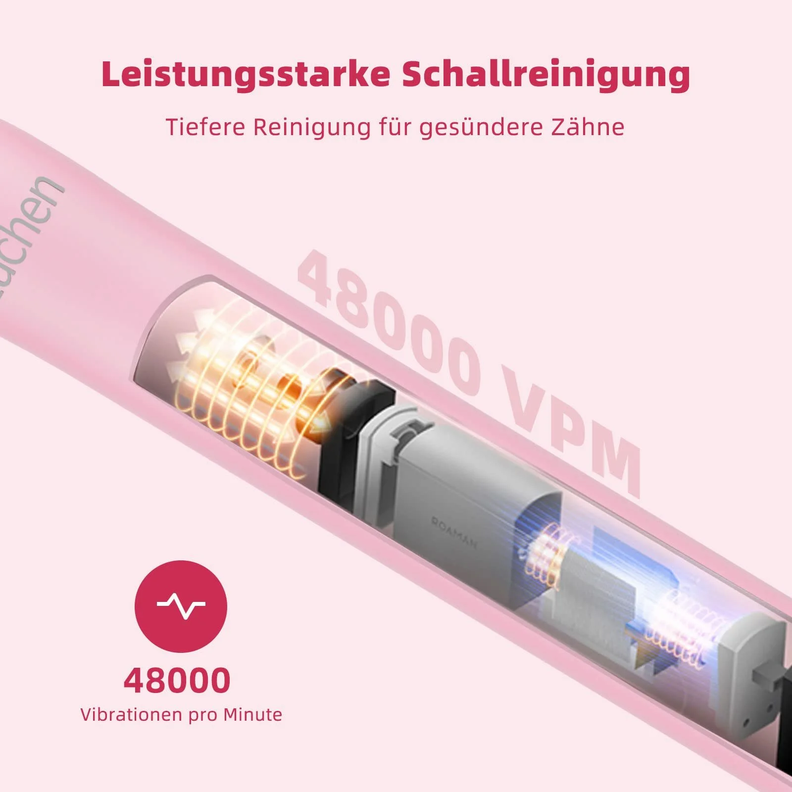Электрическая зубная щетка Lächen Sonic 3 режима IPX7 Pink, фото №5