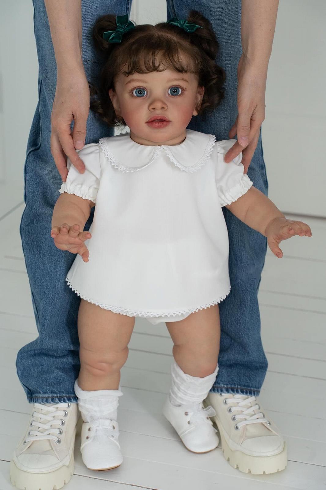 Кукла Anano Reborn Pippa 26 дюймов Реалистичная мягкое тканевое тело Новая кукла для детей от 3 лет, фото №2