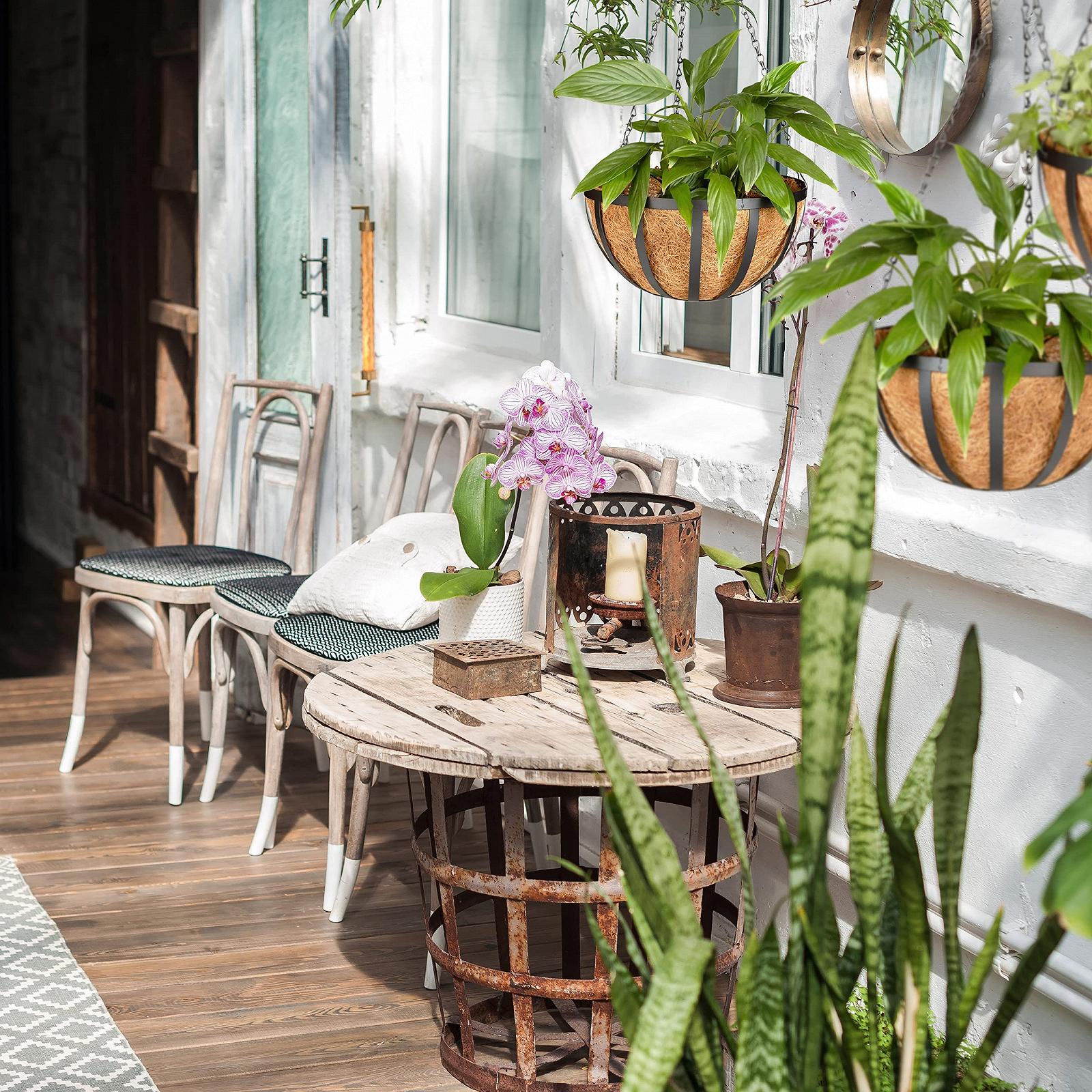 Підвісний кошик Relaxdays 3 яруси кокосове волокно 21 літр 30 x 30 x 65 см Brown, фото №5