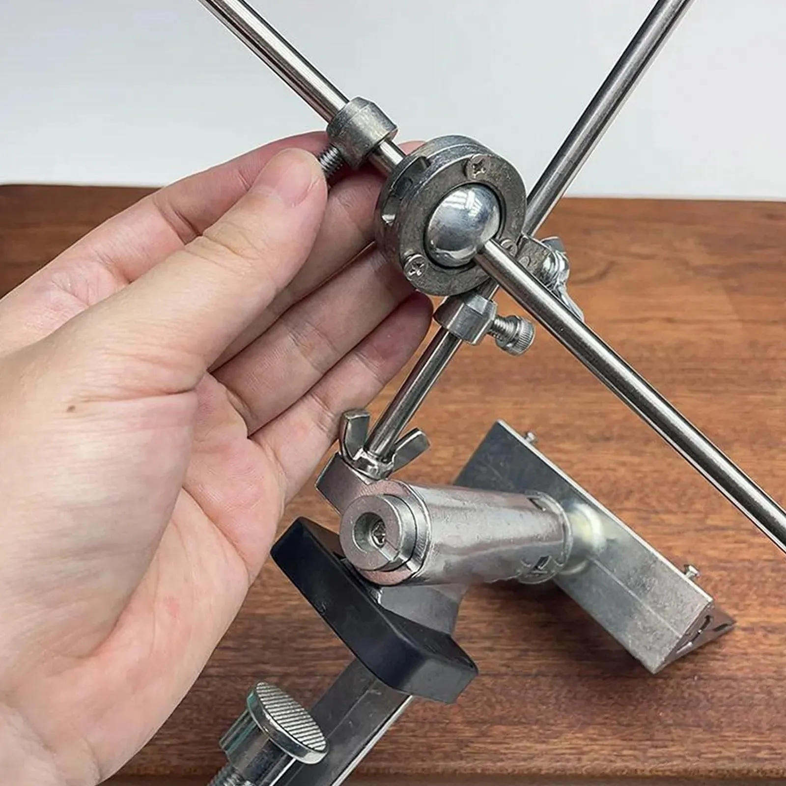 Система заточки ножей ручная из сплава с поворотным зажимом и 6 камнями, фото №3