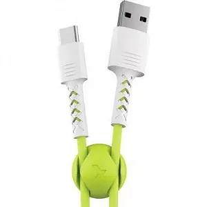 Дата кабель USB 2.0 AM to Type-C 1.0m Soft white/lime Pixus (4897058531169) - Фото 1
