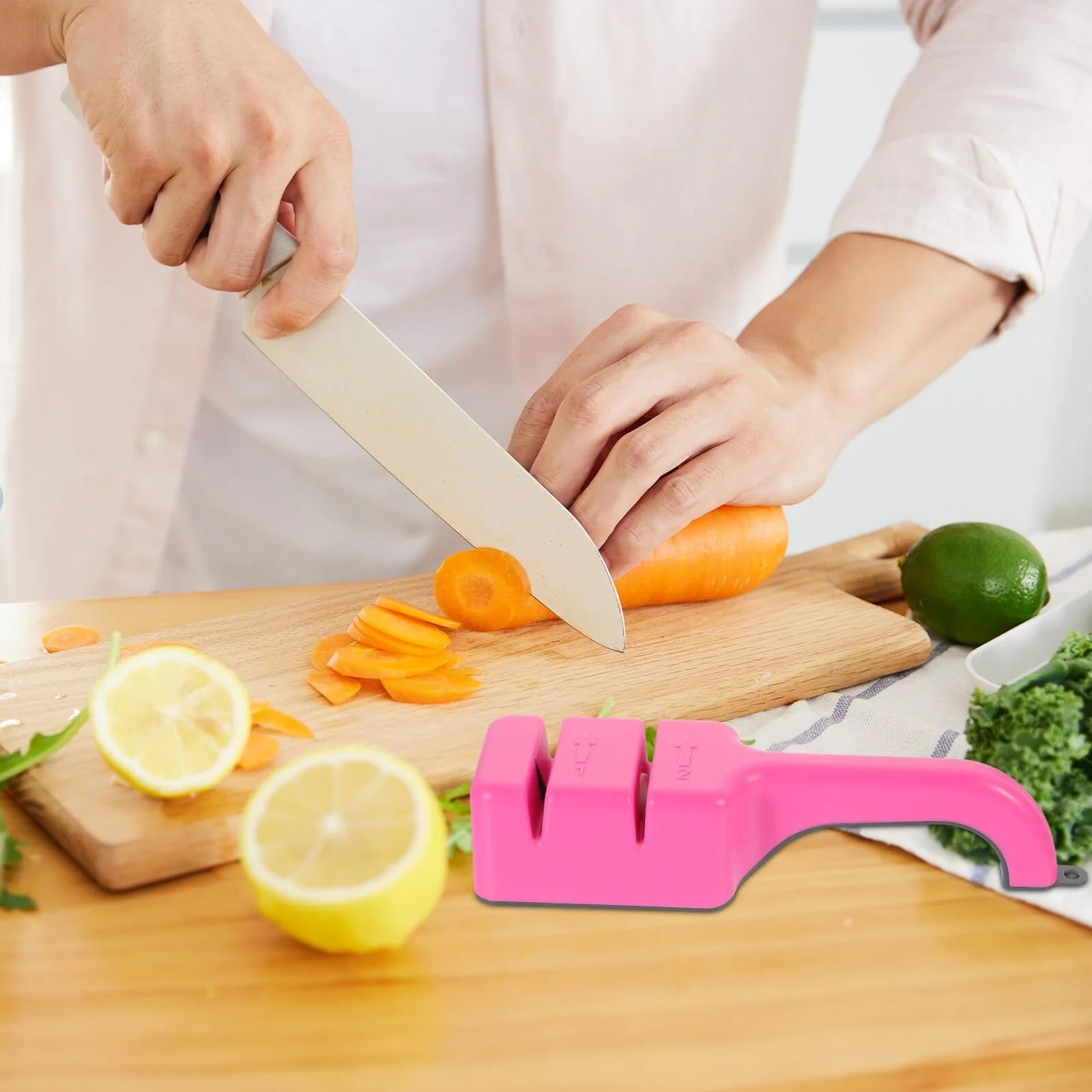 Точило для ножів 2-ступінчаста портативна зносостійка випадковий колір, фото №6 Точило для ножів 2-ступінчаста портативна зносостійка випадковий колір, фото №6