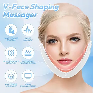 Масажер для обличчя V-Face Електричний EMS 6 режимів 18 рівнів інтенсивності 5 кольорів Пульт дистанційного керування synthetic.ua - Фото 1