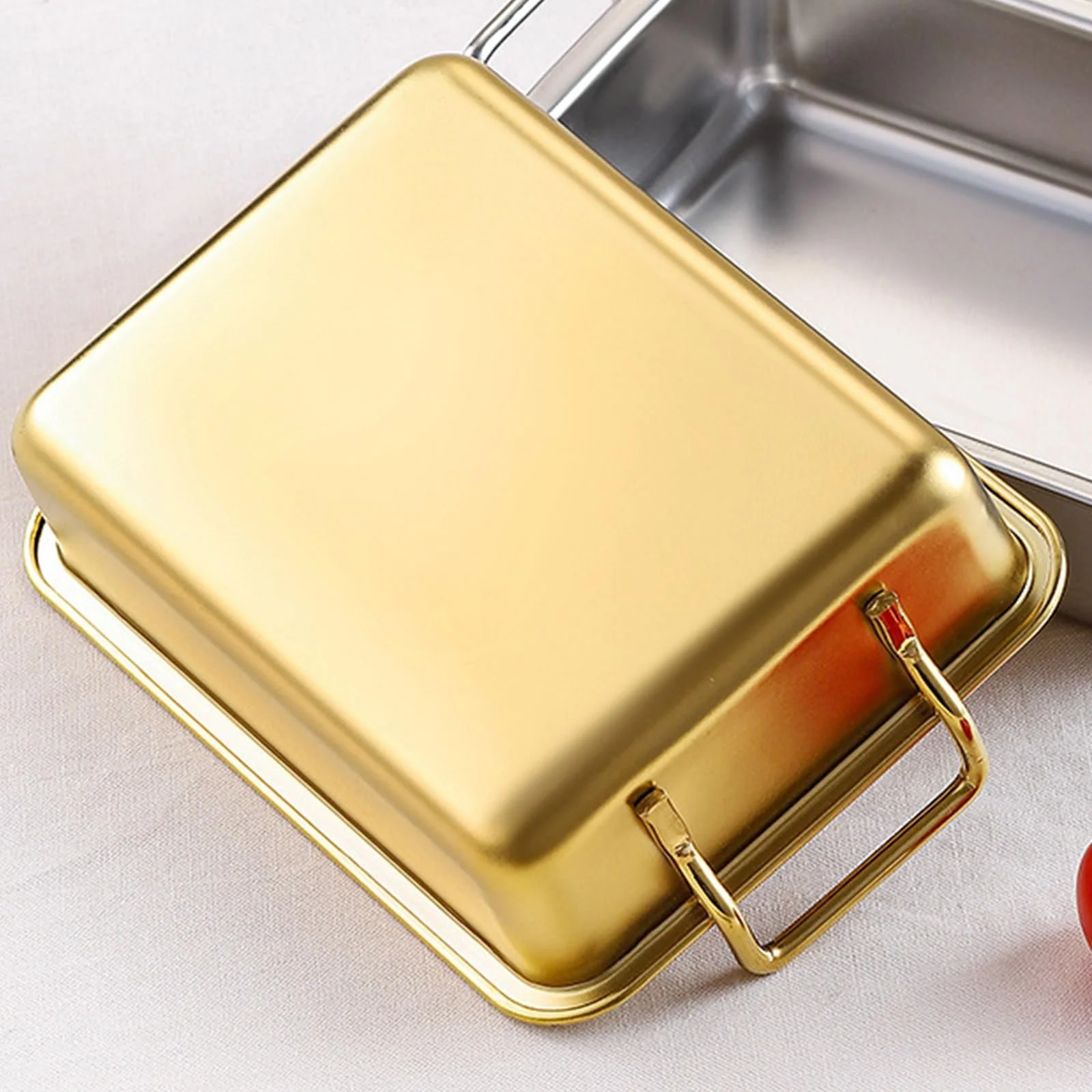 Форма для выпекания из нержавеющей стали прямоугольная с ручкой, фото №3