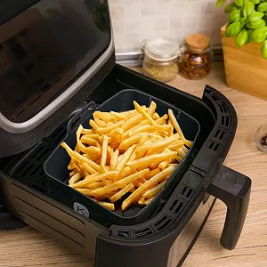 Силиконовая форма с ручками 19.5 x 13 x 7 см Черная synthetic.ua - Фото 1