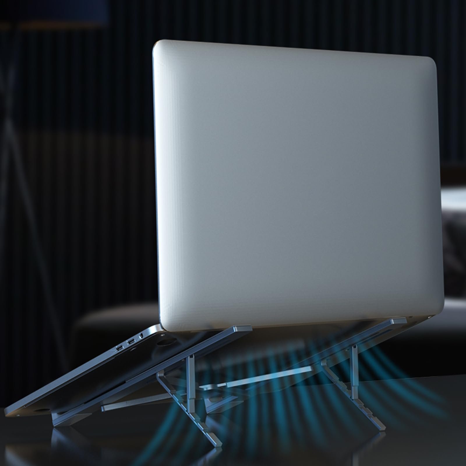Регульована підставка для ноутбука 10-17,3 дюймів, алюмінієва з 5 кутами нахилу, регульована підставка для планшета, фото №5