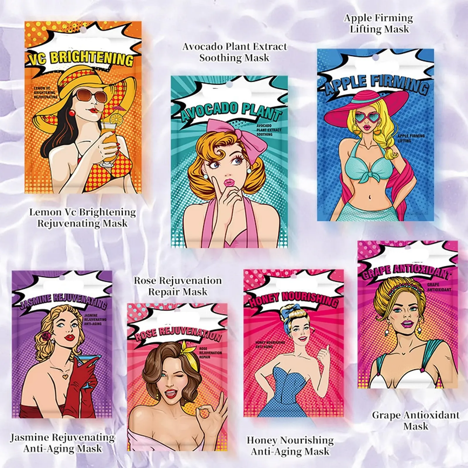 Тканинна маска для обличчя проти зморшок Зволожуюча маска для сухої та нормальної шкіри, фото №8