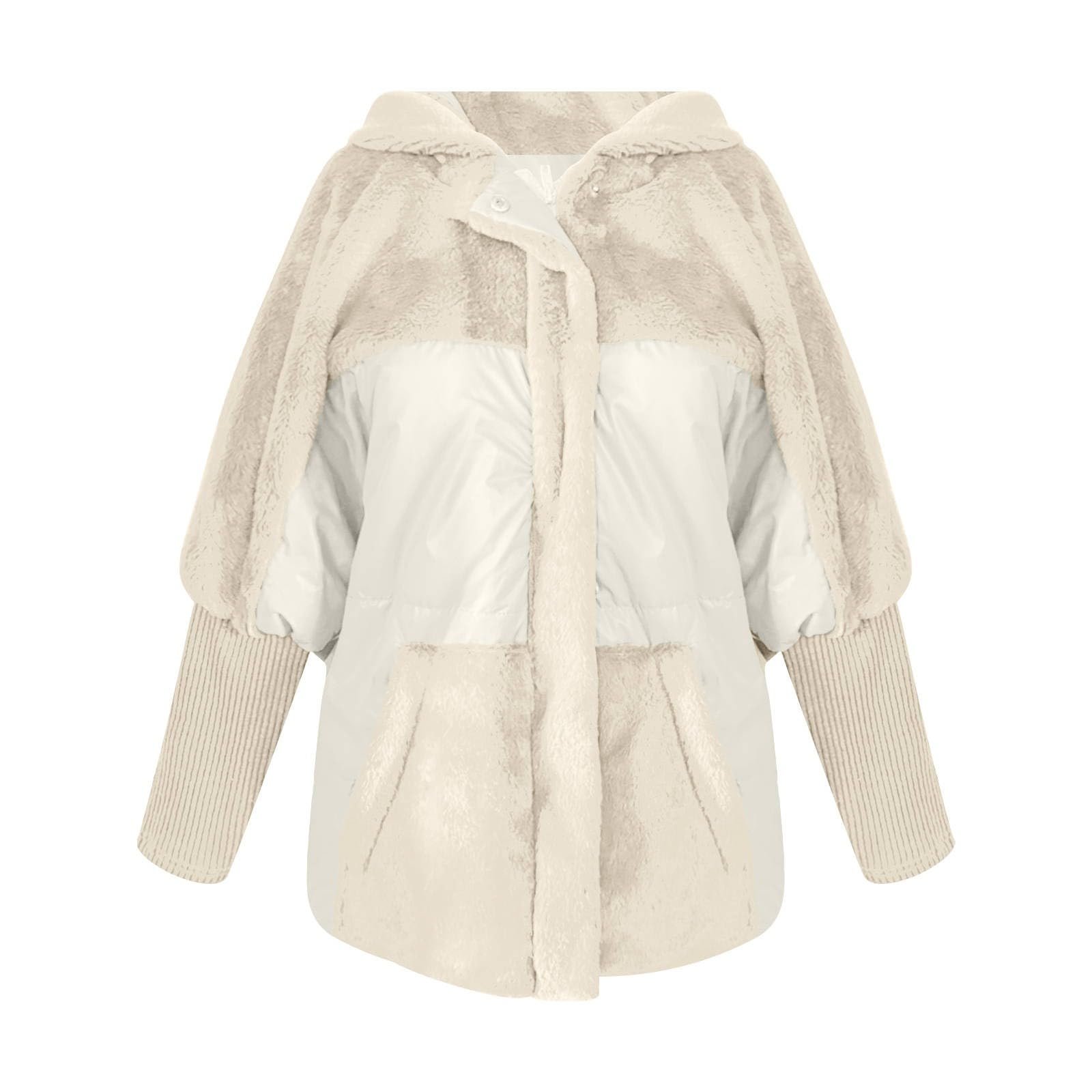 Женская оверсайз шуба L / Бежевая, фото №4 Женская оверсайз шуба L / Бежевая, фото №4