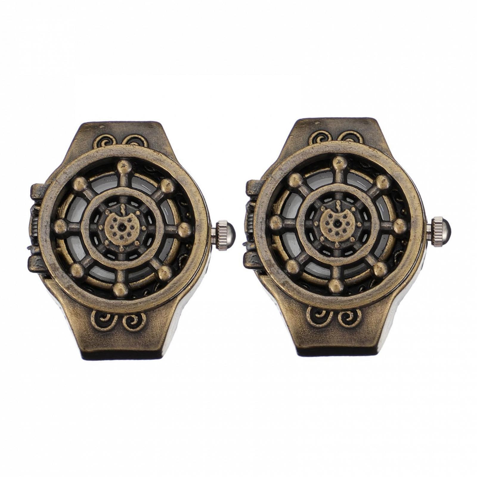 Винтажные часы на палец Beaupretty, 2 шт. Стильные часы на палец с открытой крышкой для модных акцентов и украшений для женщин и мужчин, уникальное ювелирное изделие, фото №1