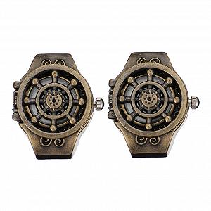 Винтажные часы на палец Beaupretty, 2 шт. Стильные часы на палец с открытой крышкой для модных акцентов и украшений для женщин и мужчин, уникальное ювелирное изделие - Фото 1