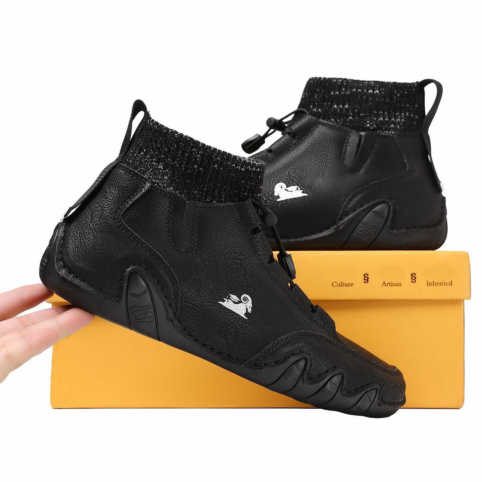 Черевики Honhoha Італійські чоловічі Водонепроникні - Дихаючі Magic Sticker Unisex Outdoor - Нековзні Високі для активного відпочинку Чорний, фото №1