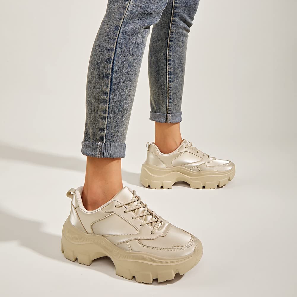 Кроссовки Lucky Step женские 90S Rhinestone на платформе - повседневные кроссовки на шнуровке, фото №5