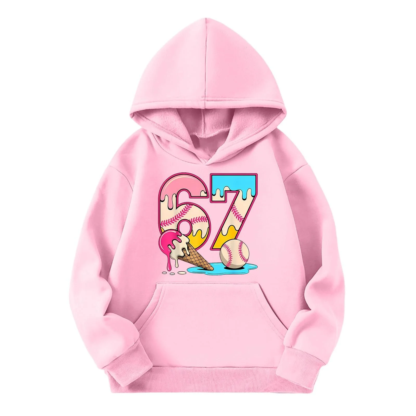 Худи с принтом 67 Meme для мальчиков, толстовка с длинными рукавами и капюшоном, повседневный свитшот свободного кроя для мальчиков и девочек, фото №4