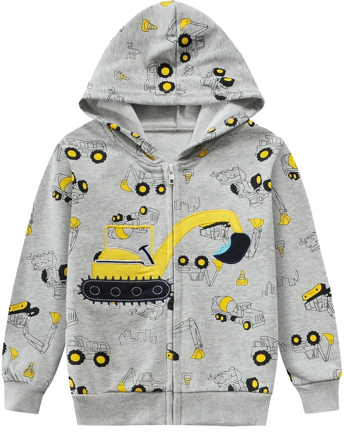 Детская толстовка EULLA для мальчиков на молнии, куртка с капюшоном, толстовка с динозавром, хлопковый пуловер с длинным рукавом и молнией, размер 92 98 104 110 116 122, фото №1