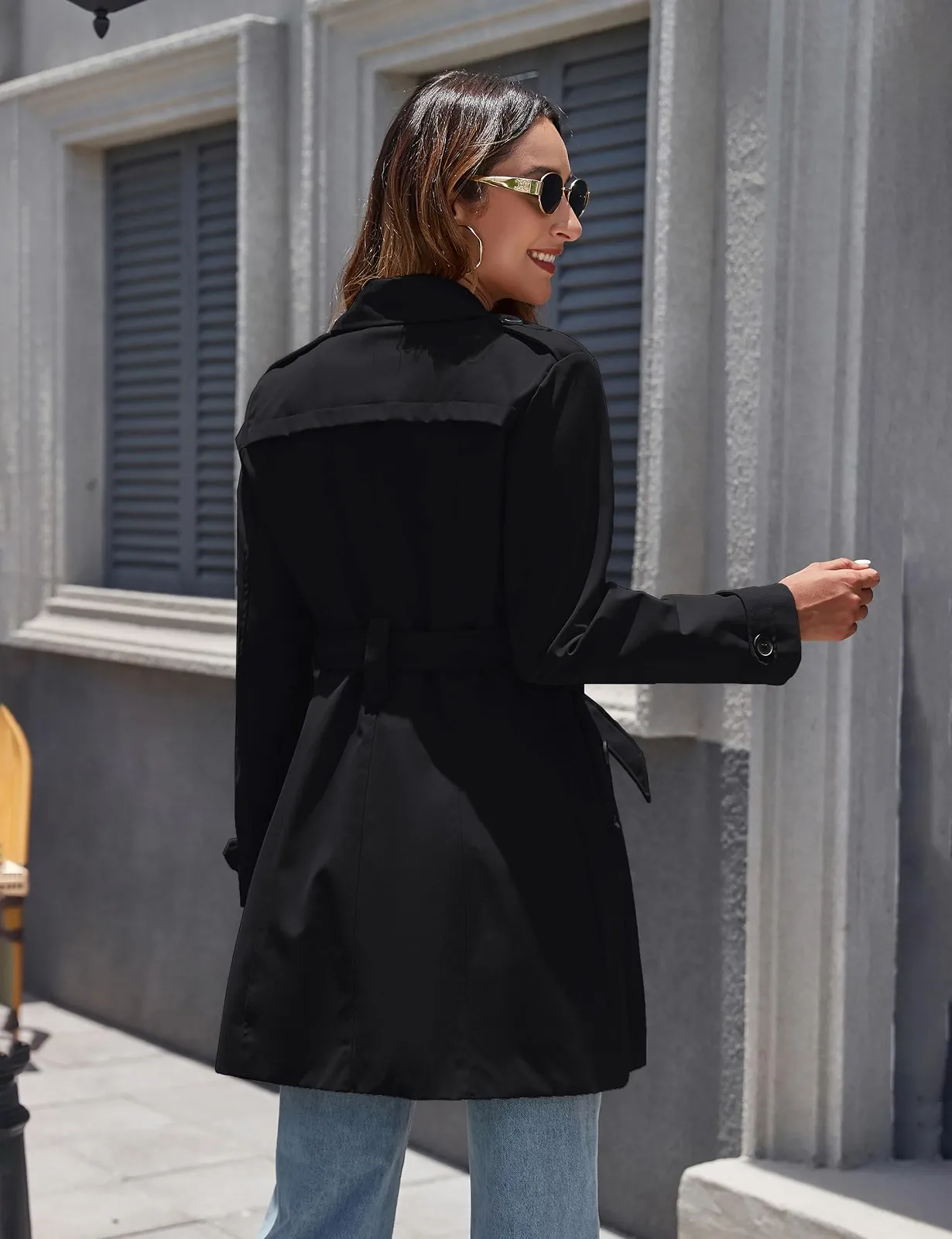 Пальто Wantdo Весняне Вітрозахисне З Ґудзиками на Плечах, фото №2