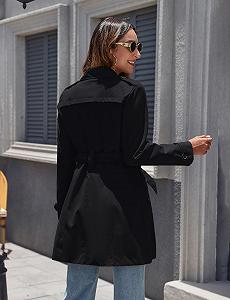 Пальто Wantdo Женское Весеннее Ветрозащитное с Пуговицами на Плечах, Погонами, Приталенное, Длинное с Регулируемым Поясом synthetic.ua - Фото 1