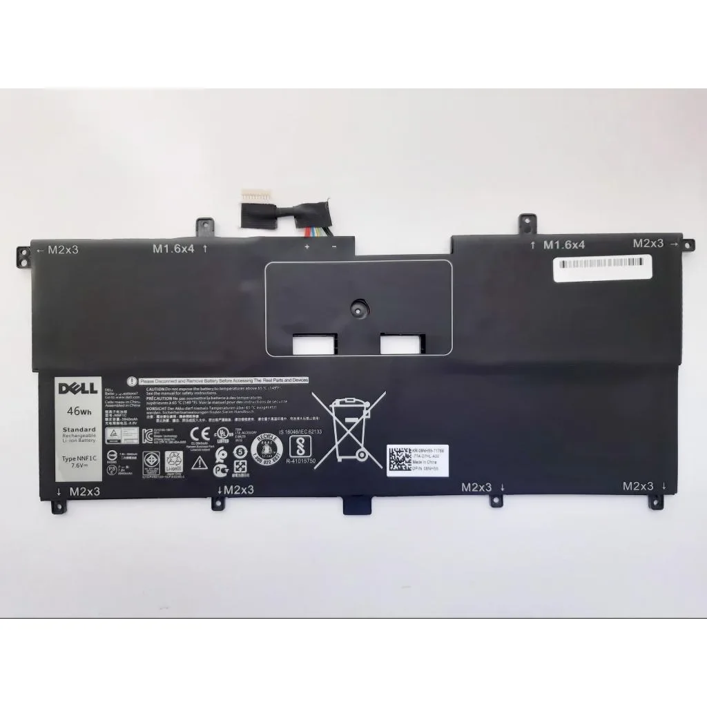 Аккумулятор для ноутбука Dell XPS13-9365 NNF1C 46Wh (5940mAh), 4cell, 7.6V, Li-ion (A47459), фото №1