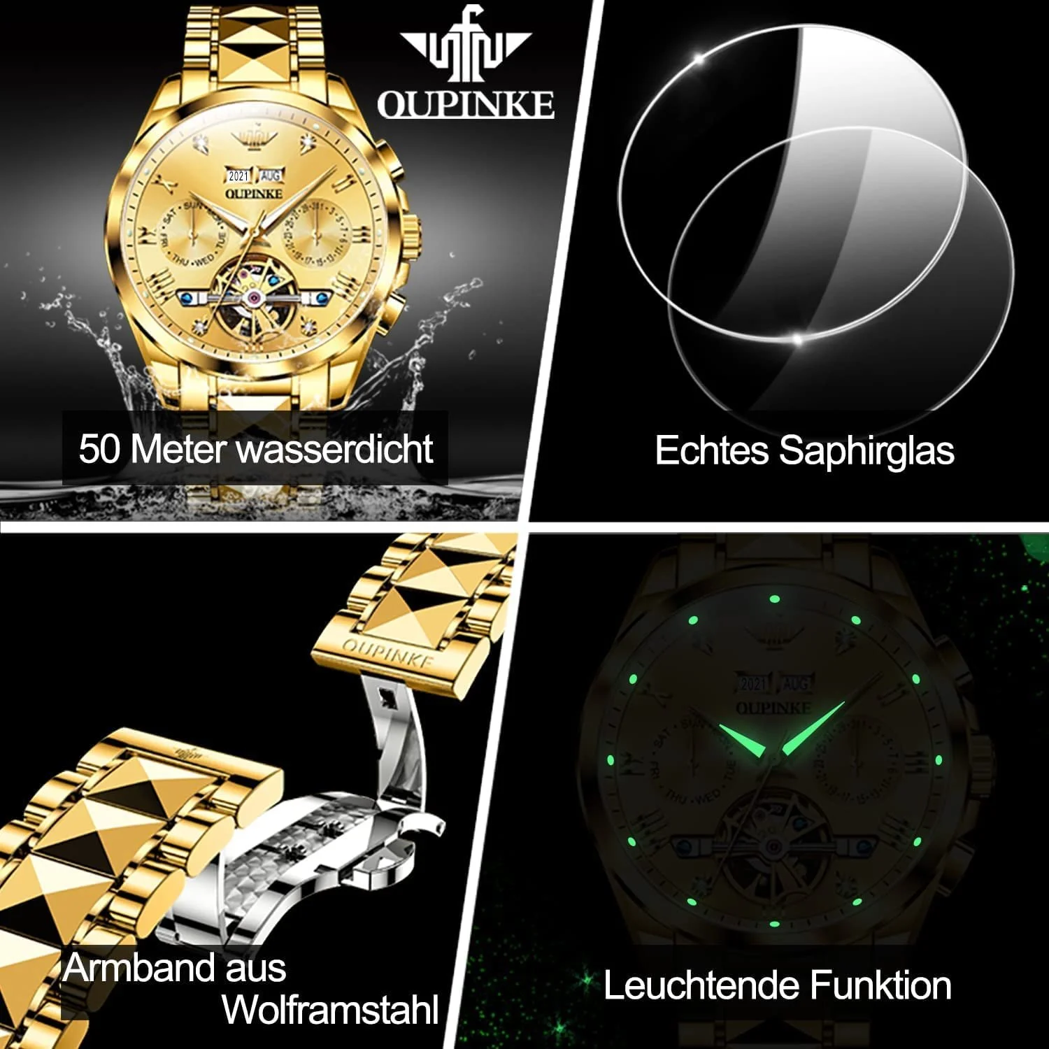 Годинник OUPINKE Автоматичний Механічний Автопідзавод Водонепроникний, фото №4 Годинник OUPINKE Автоматичний Механічний Автопідзавод Водонепроникний, фото №4