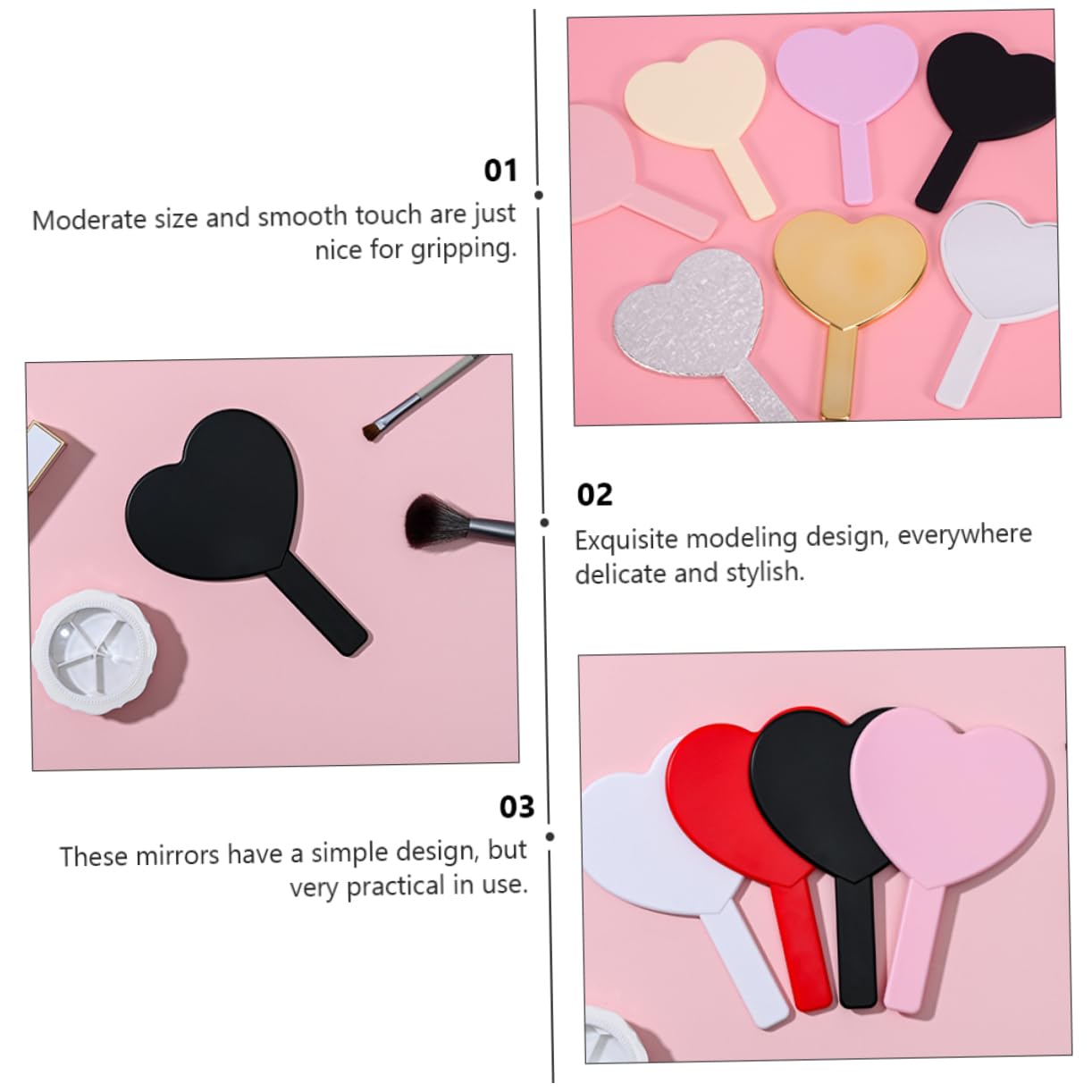 Косметическое зеркало Angoily с ручкой зеркало для детей ретро для путешествий линза 6 шт, фото №2 Косметическое зеркало Angoily с ручкой зеркало для детей ретро для путешествий линза 6 шт, фото №2