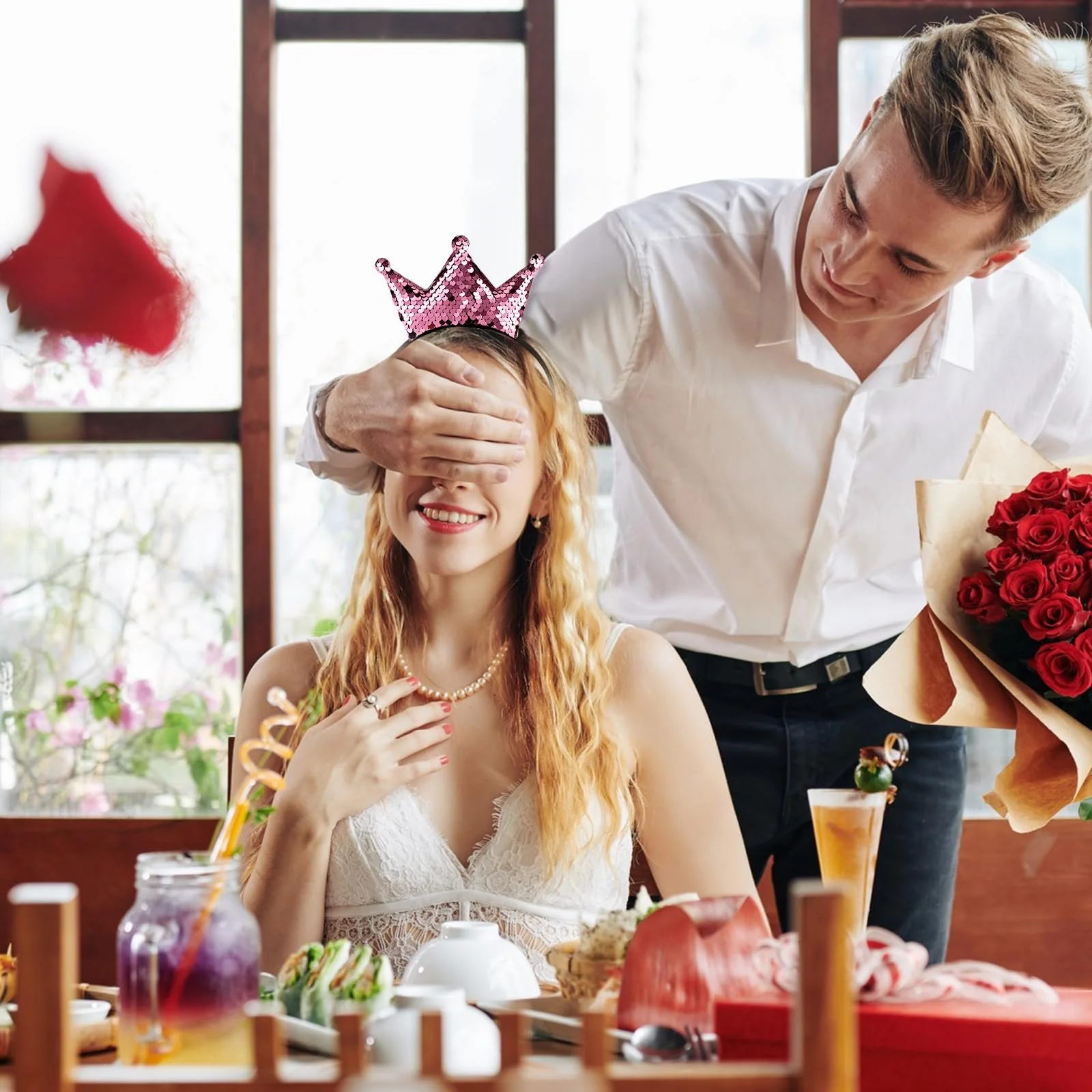 Обруч для волосся Корона з блискітками WLLHYF, фото №4