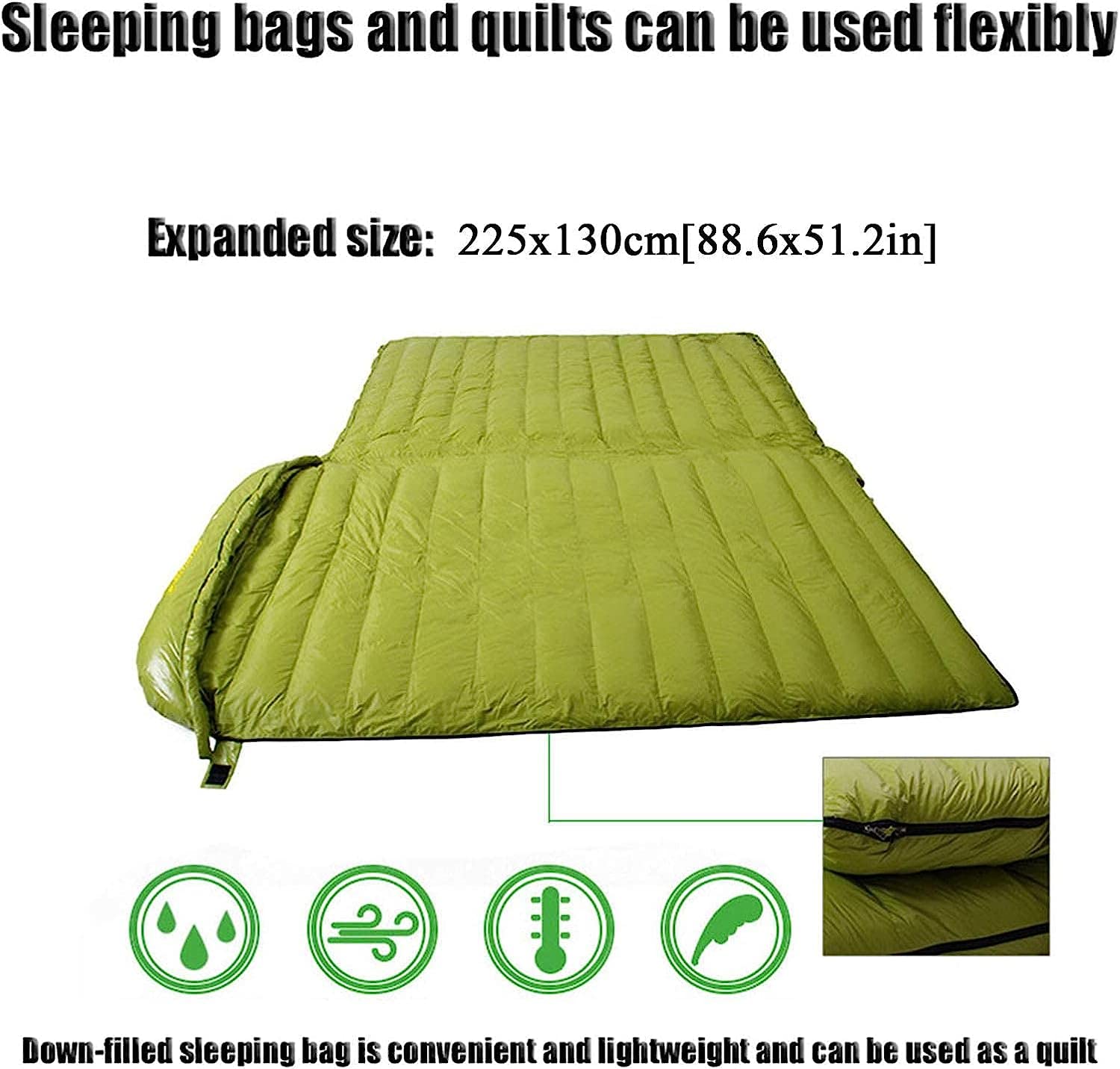 Спальний мішок MYVVKIA Outdoor Гусячий пух для дорослих ультралегкий подвоєний зимовий 1000 г, фото №5