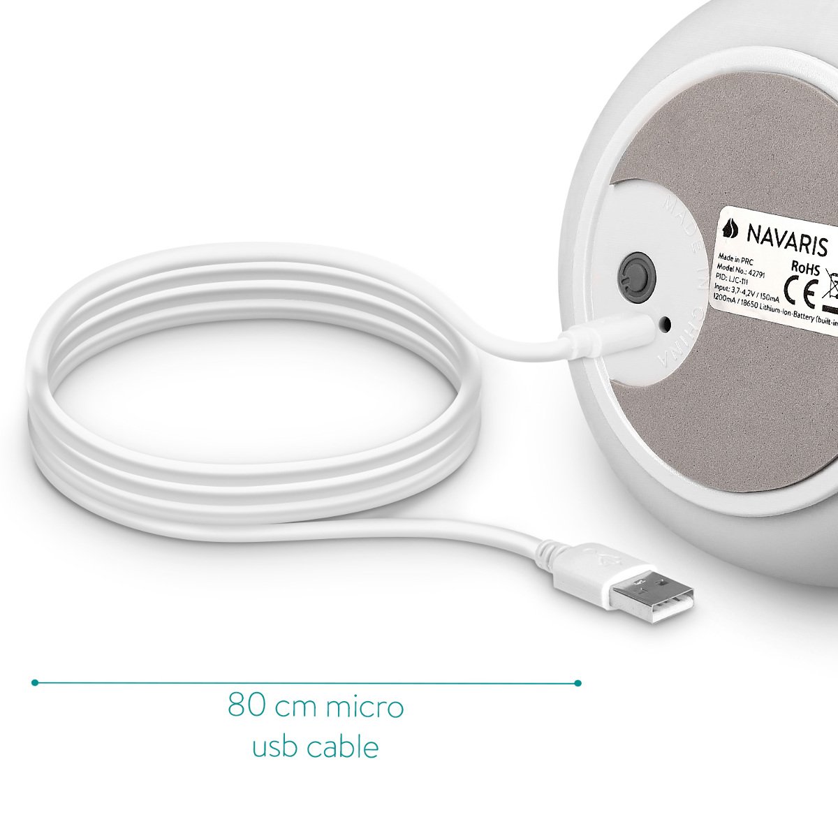 Лампа Navaris LED Нічник з мікро USB кабелем RGB кольоровий, фото №4