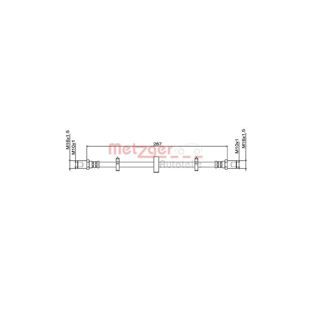 Гальмівний шланг METZGER 4111492 для IVECO, задній лівий/правий, фото №1