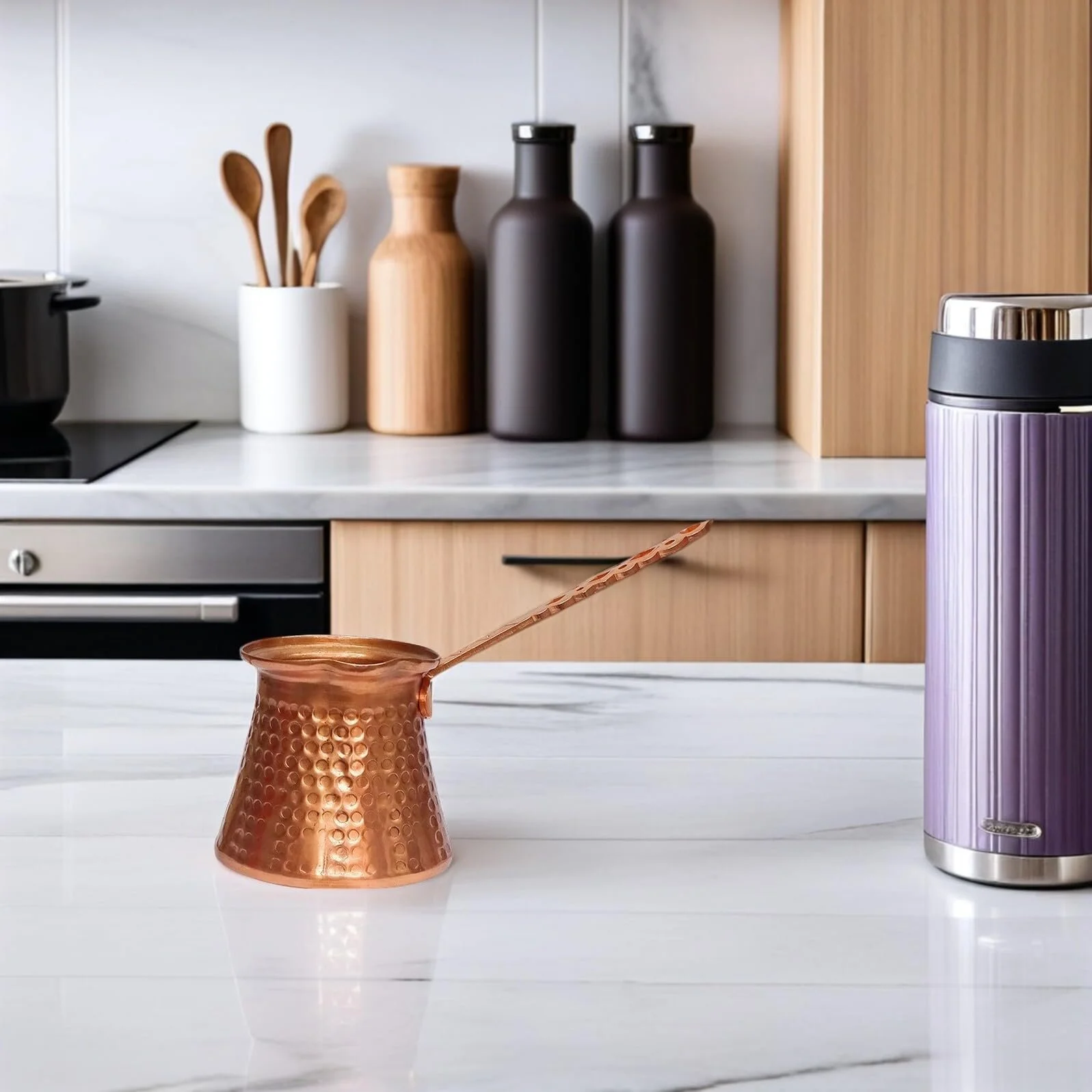 Турка HOMSFOU Мідна Cezve для Турецької Кави Мідна Cezve для Кави Металева Espresso, фото №5