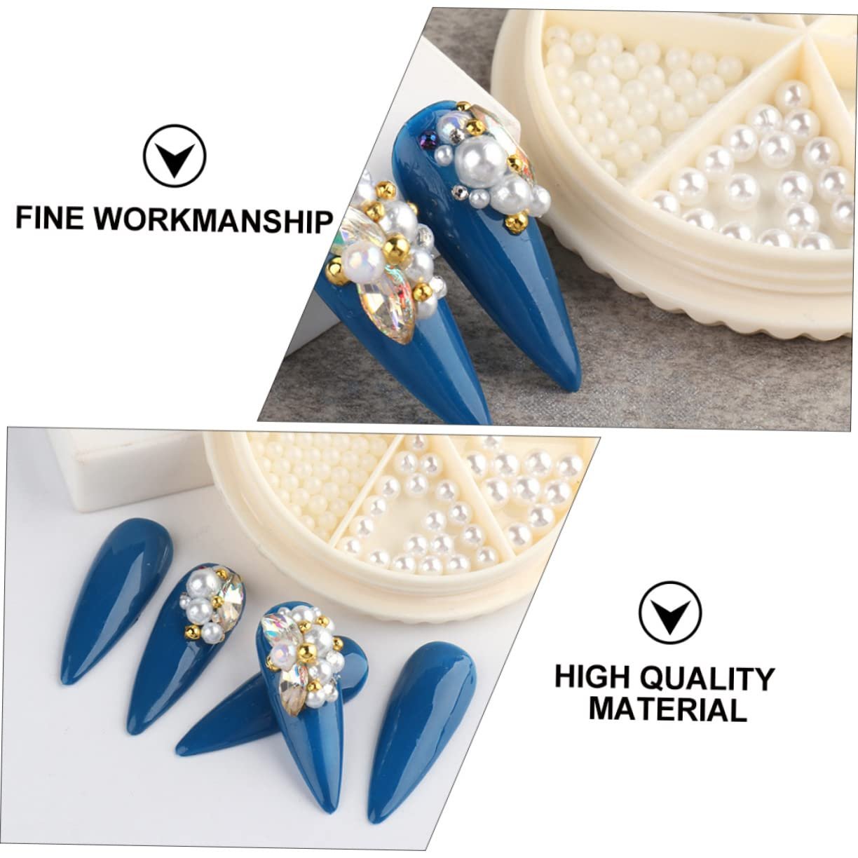 Перлини для манікюру WOONEKY для декорування нігтів, фото №2