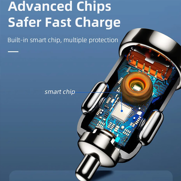 Автомобильный адаптер Turbo ESSAGER для зарядки на USB та Type-C 12W, фото №2