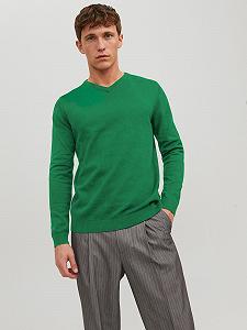 Джемпер з V-подібним вирізом JACK & JONES для чоловіків synthetic.ua - Фото 1