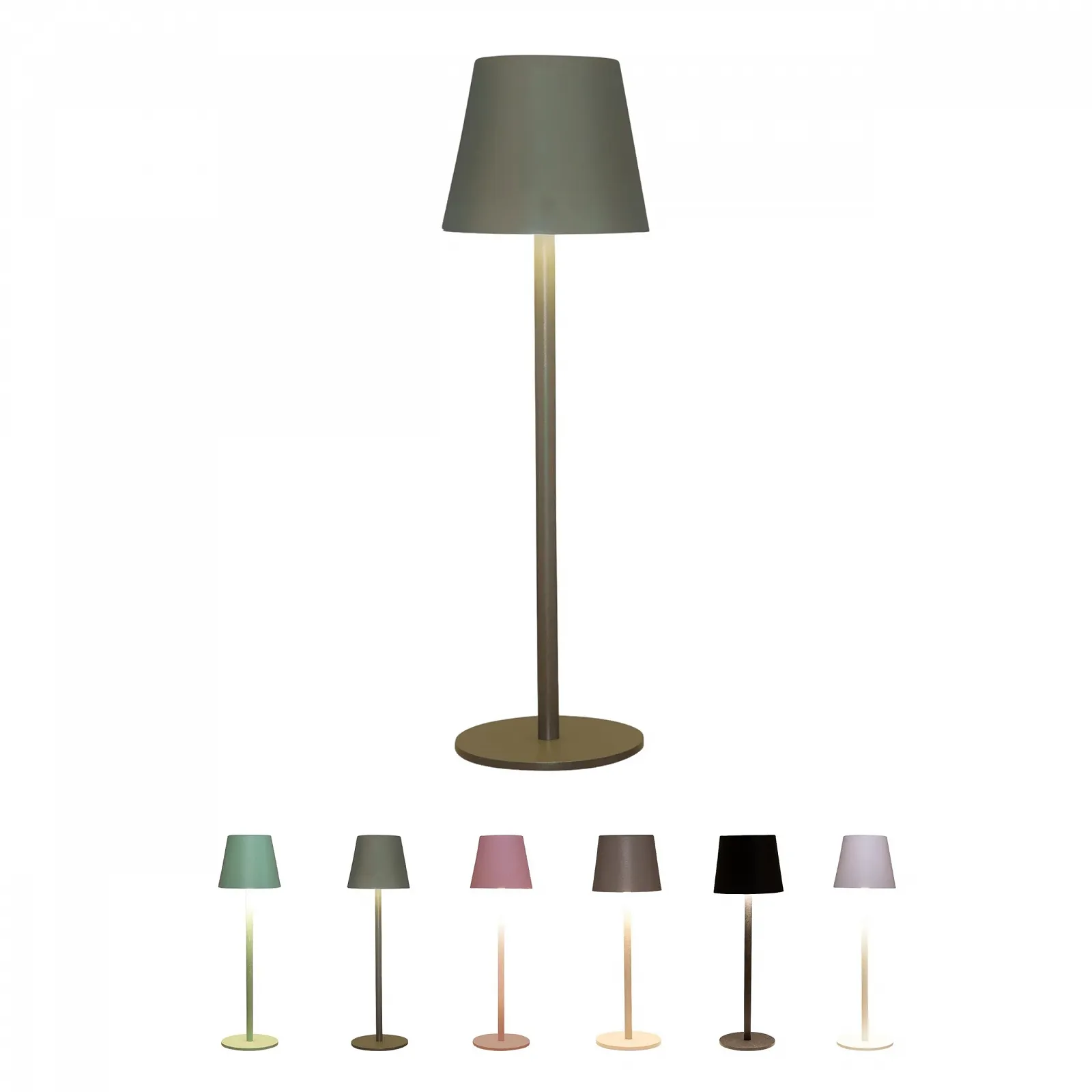 Настільна лампа Coen Bakker LED акумуляторна бездротова IP44 димована 3 кольори світла USB-C висота 36,5 см Оливкова, фото №1