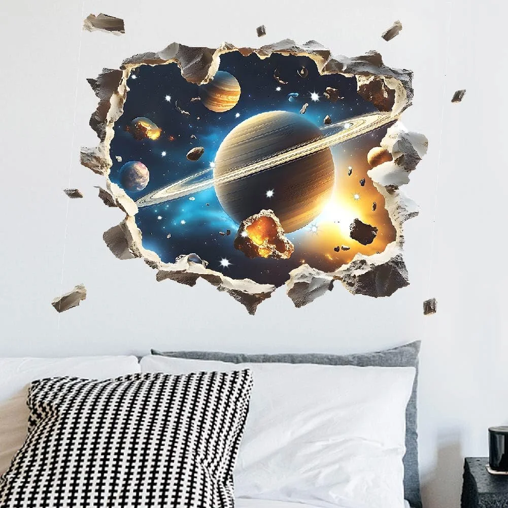 Наклейка на стіну 3D SUPERDANT Космічна галактика Вінілова Синя, фото №1