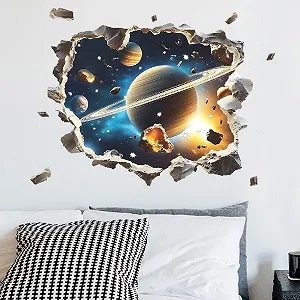 Наклейка на стіну 3D SUPERDANT Космічна галактика Вінілова Синя - Фото 1