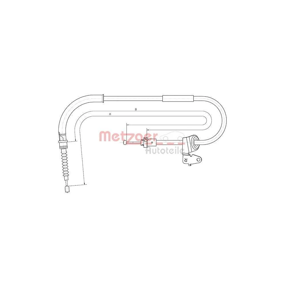 Трос стояночного тормоза METZGER 10.4304 для MINI задний правый, фото №1 Трос стояночного тормоза METZGER 10.4304 для MINI задний правый, фото №1