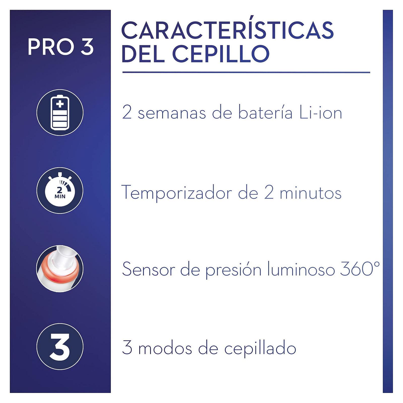 Електрична зубна щітка Oral-B Professional Pack PRO 3 3000 з технологією Brown + 4 змінні насадки CrossAction, біла, фото №4
