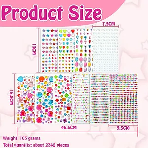 Стразы Самоклеящиеся Блестящие Камни для Рукоделия 2742 шт. synthetic.ua - Фото 1