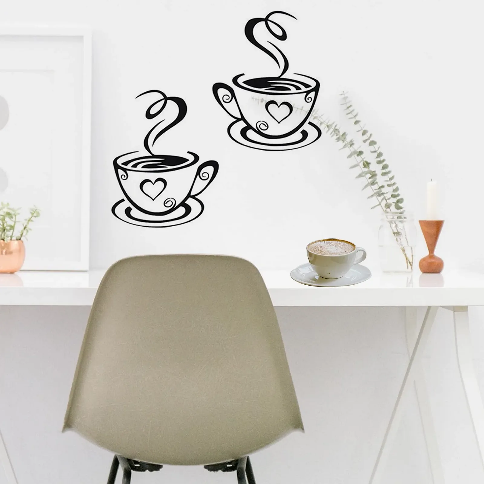 Наклейка для стен Coffee Cup 30 x 18 см Черный, фото №2