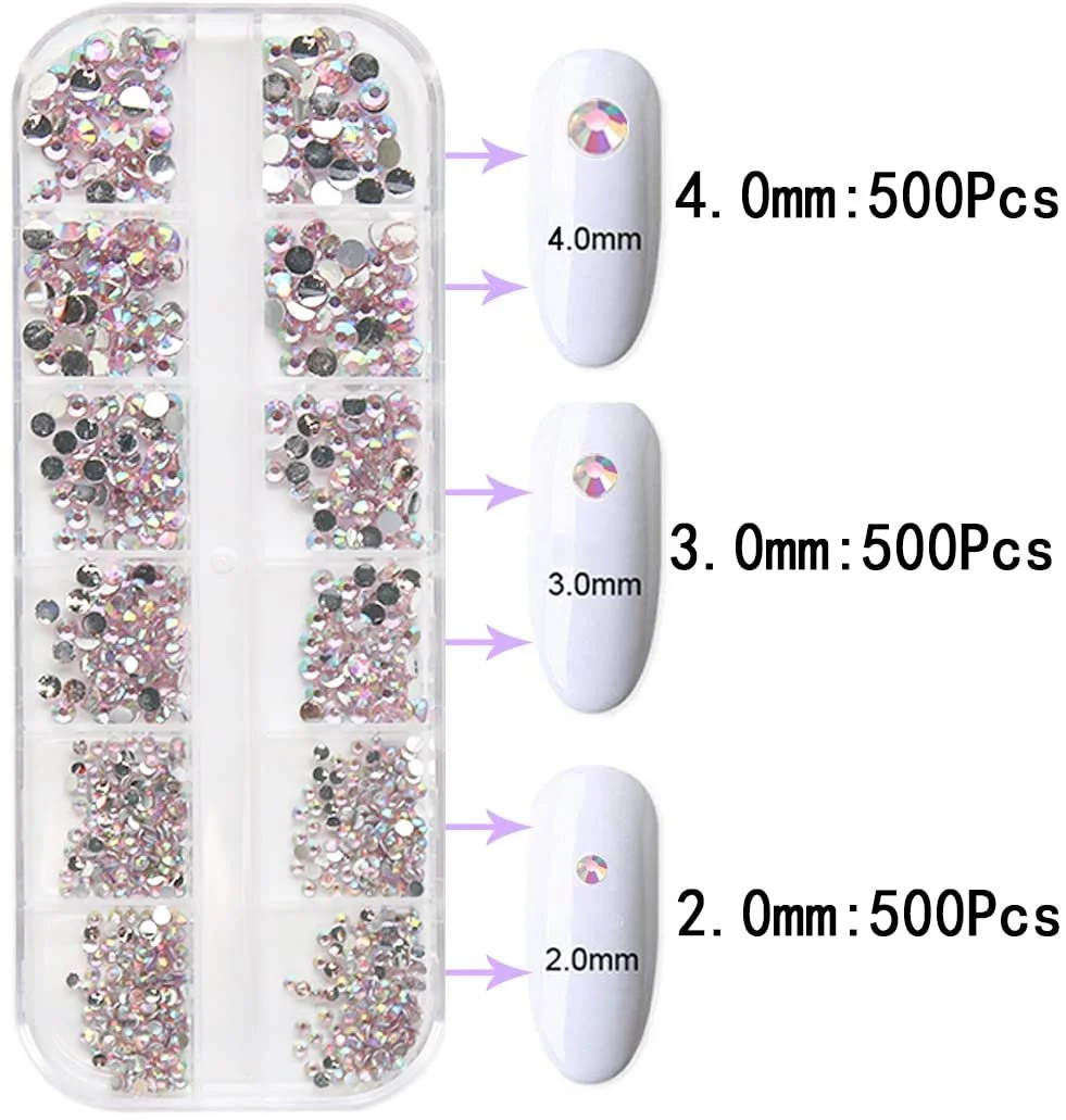 Стразы Плоские 1500 шт. Rose (2 мм, 3 мм, 4 мм), фото №2