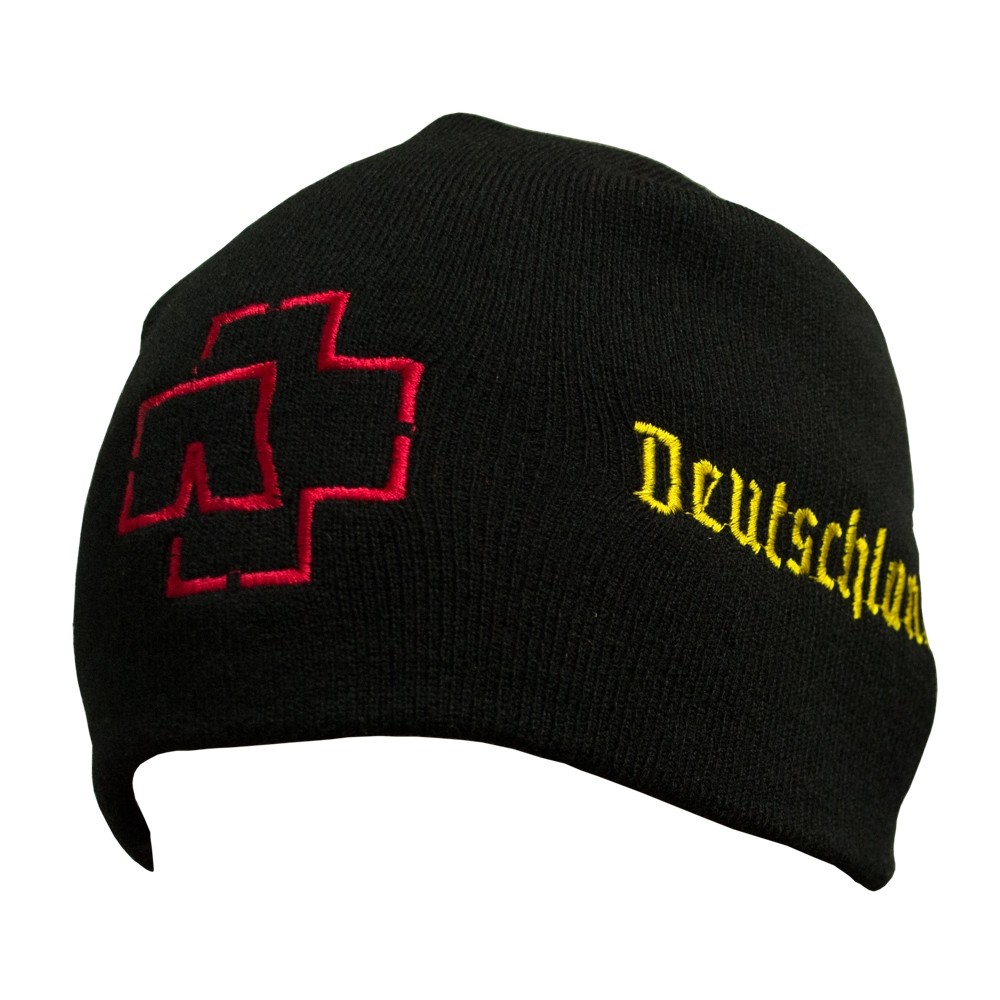 шапка бини с вышивкой RAMMSTEIN Deutschland черная, фото №1