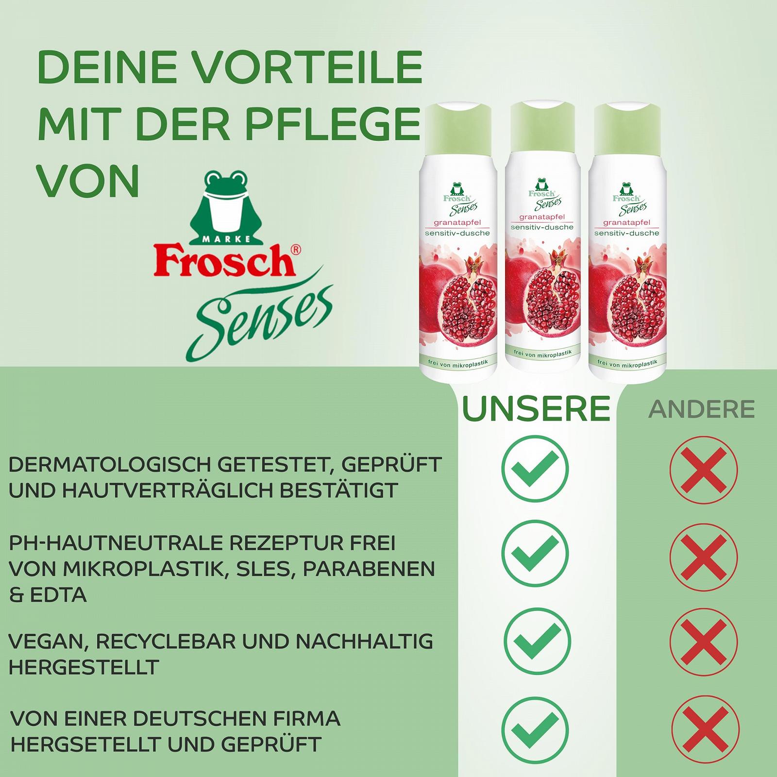 Гель для душу Frosch Senses Pomegranate Sensitive 6 x 300 мл, фото №6 Гель для душу Frosch Senses Pomegranate Sensitive 6 x 300 мл, фото №6